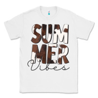White Summer Vibes Brown White Cowhide Classic Tee - CowCowDesign
