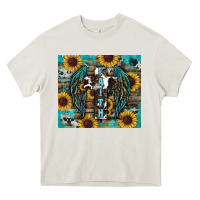 Cream western faith sunflower's Heavy Core Tee - RanaPortraitStore