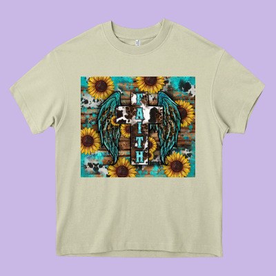 Western Faith Sunflower's Heavy Core Tee Designed By Ranaportraitstore