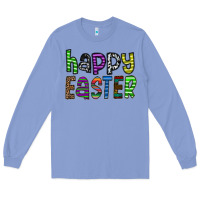 Colony Blue Happy Easter Long Sleeve Tee - CowhideDigitalArt