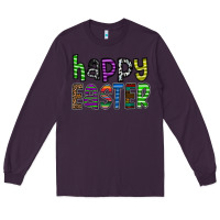 Plum Happy Easter Long Sleeve Tee - CowhideDigitalArt