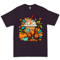 Plum Thanksgiving Frappe Coffee Premium Tee - FaDigitalArtStudio