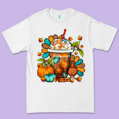 Thanksgiving Frappe Coffee Premium Tee Designed By Fadigitalartstudio