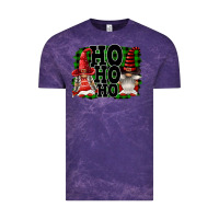 Cloud Purple Ho Ho Ho Christmas Gnomes Vintage Tee - FaDigitalArtStudio