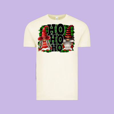 Ho Ho Ho Christmas Gnomes Vintage Tee Designed By Fadigitalartstudio
