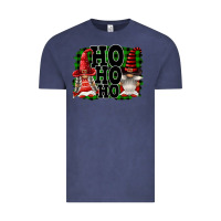 Vintage Denim Ho Ho Ho Christmas Gnomes Vintage Tee - FaDigitalArtStudio