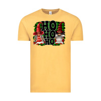 Vintage Mustard Ho Ho Ho Christmas Gnomes Vintage Tee - FaDigitalArtStudio