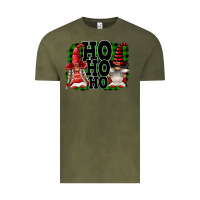 Vintage Olive Ho Ho Ho Christmas Gnomes Vintage Tee - FaDigitalArtStudio