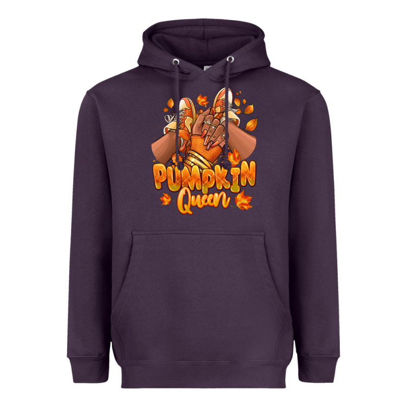 Pumpkin Queen Fall Black Girl Sneakers Heavyweight Hoodie by RanaPortraitStore | Teevron