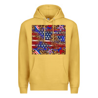 Antique Gold American flag and star leopard Premium Hoodie - Artiststas