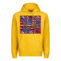 Lemon American flag and star leopard Premium Hoodie - Artiststas