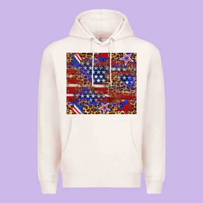 American Flag And Star Leopard Premium Hoodie Designed By Artiststas