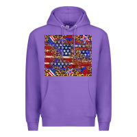 Purple American flag and star leopard Premium Hoodie - Artiststas