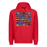 Red American flag and star leopard Premium Hoodie - Artiststas