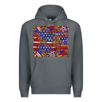 Rock American flag and star leopard Premium Hoodie - Artiststas