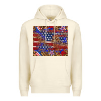 Sandshell American flag and star leopard Premium Hoodie - Artiststas