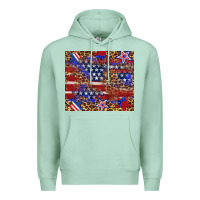 Seafoam American flag and star leopard Premium Hoodie - Artiststas