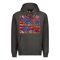 Smoke American flag and star leopard Premium Hoodie - Artiststas