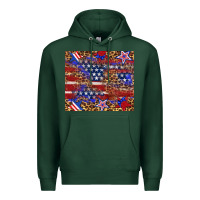 Sports Green American flag and star leopard Premium Hoodie - Artiststas