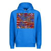True Royal American flag and star leopard Premium Hoodie - Artiststas