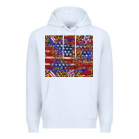 White American flag and star leopard Premium Hoodie - Artiststas