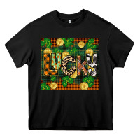 Black st patricks day lucky clover and coins Heavy Core Tee - CowGirlArtShop