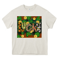 Cream st patricks day lucky clover and coins Heavy Core Tee - CowGirlArtShop