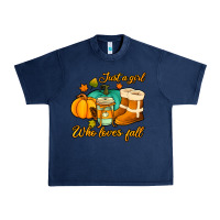 Navy just a girl who loves fall Urban Heavy Tee - Jasminsmagicworld