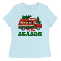 Baby Blue christmas 'tis the season Ladies Tee - BundleAndBundleShop