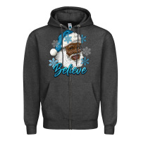 Charcoal Heather winter christmas african american santa believe Zipper Hoodie - RanaPortraitStore