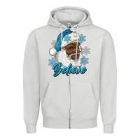 Dove Grey winter christmas african american santa believe Zipper Hoodie - RanaPortraitStore