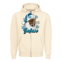 Sandshell winter christmas african american santa believe Zipper Hoodie - RanaPortraitStore