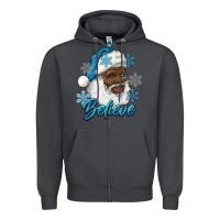 Smoke winter christmas african american santa believe Zipper Hoodie - RanaPortraitStore