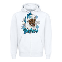 White winter christmas african american santa believe Zipper Hoodie - RanaPortraitStore