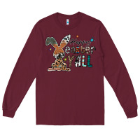 Burgundy Happy Easter Y'all Long Sleeve Tee - CowhideDigitalArt