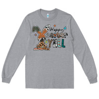 Heather Grey Happy Easter Y'all Long Sleeve Tee - CowhideDigitalArt