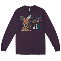 Plum Happy Easter Y'all Long Sleeve Tee - CowhideDigitalArt