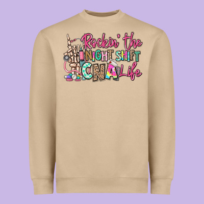 Rockin The Night Shift Cna Life Heavyweight Sweatshirt Designed By Ranaportraitstore