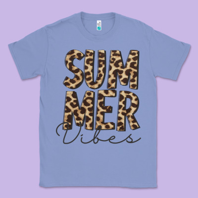 Summer Vibes Leopard Classic Tee Designed By Cowcowdesign