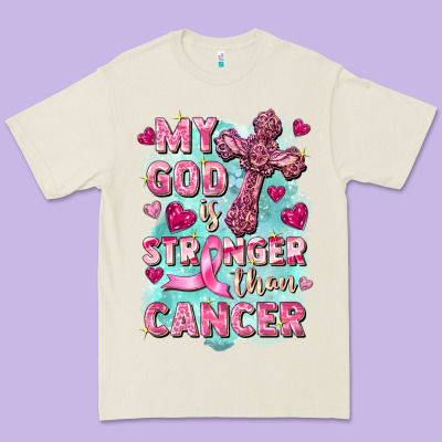 My God Is Stronger Than Cancer Premium Tee Designed By Fadigitalartstudio