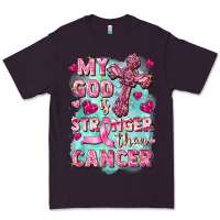 Plum My God is stronger than Cancer Premium Tee - FaDigitalArtStudio