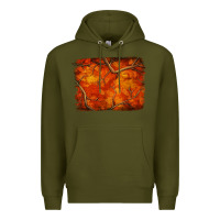 Army Green orange hunter camouflage pattern brushstroke Premium Hoodie - Jasminsmagicworld