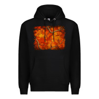 Black orange hunter camouflage pattern brushstroke Premium Hoodie - Jasminsmagicworld