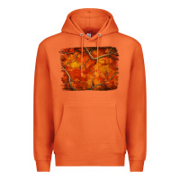 Carrot orange hunter camouflage pattern brushstroke Premium Hoodie - Jasminsmagicworld