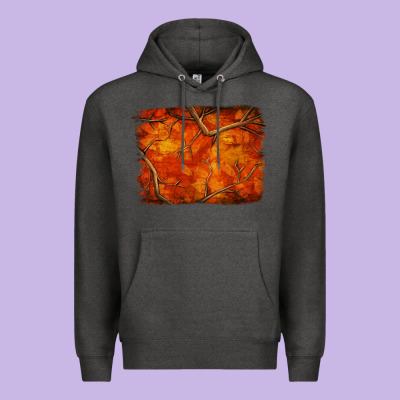Orange Hunter Camouflage Pattern Brushstroke Premium Hoodie Designed By Jasminsmagicworld