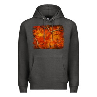 Charcoal Heather orange hunter camouflage pattern brushstroke Premium Hoodie - Jasminsmagicworld