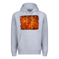 Heather Grey orange hunter camouflage pattern brushstroke Premium Hoodie - Jasminsmagicworld