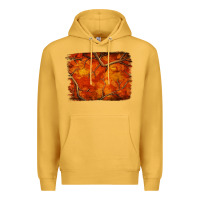 Mustard orange hunter camouflage pattern brushstroke Premium Hoodie - Jasminsmagicworld