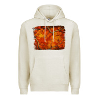 Oatmeal Heather orange hunter camouflage pattern brushstroke Premium Hoodie - Jasminsmagicworld