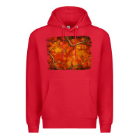 Red orange hunter camouflage pattern brushstroke Premium Hoodie - Jasminsmagicworld